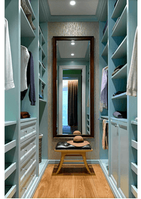 Параллельная гардеробная комната с большим зеркалом Красноярск